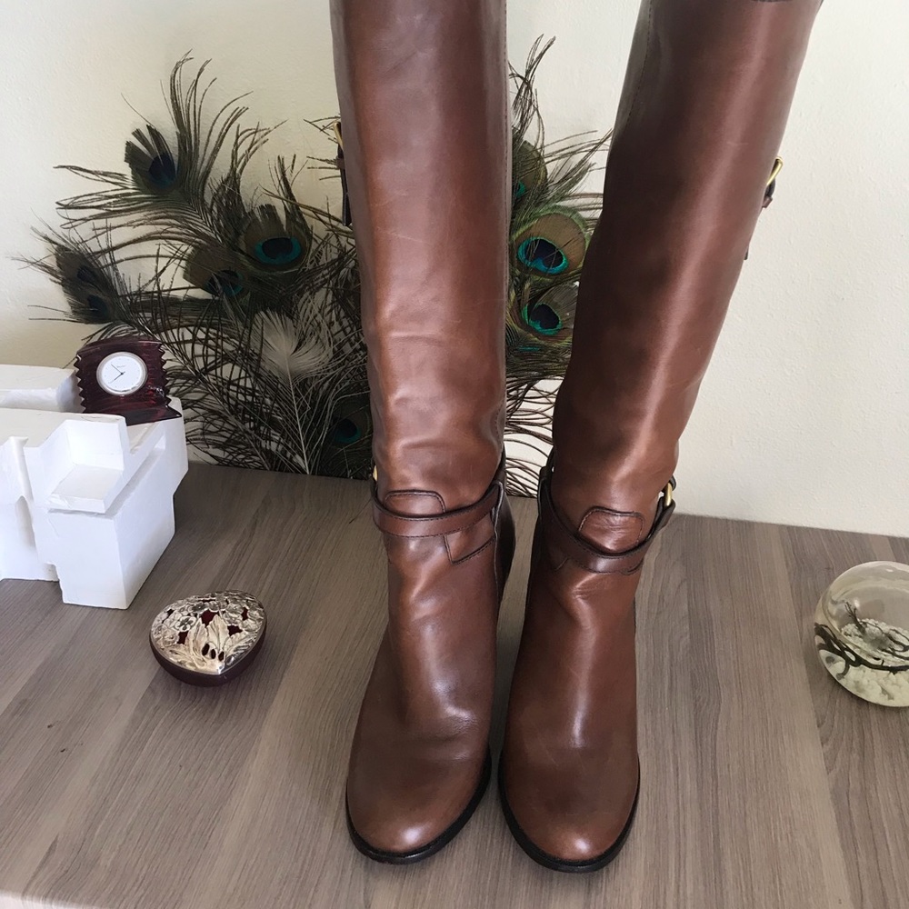 Coach leather boots knee length